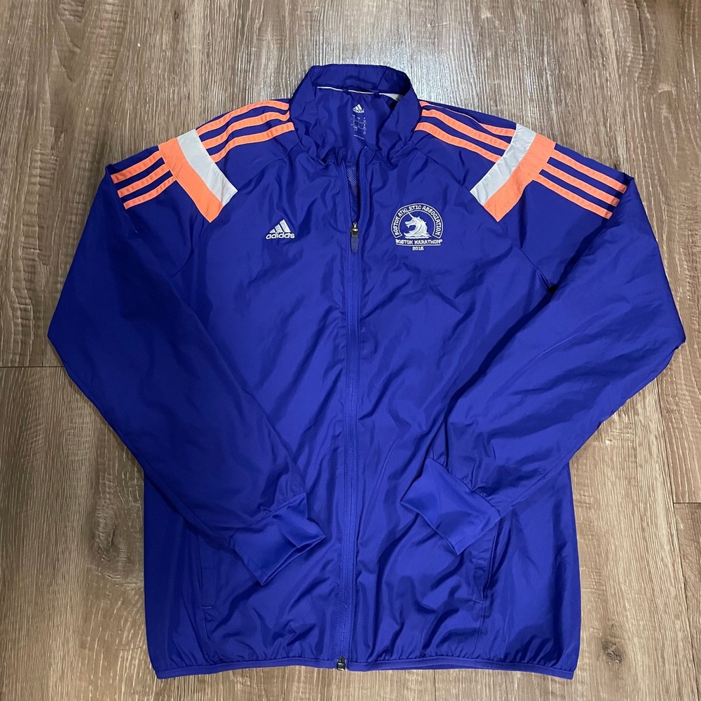 Adidas Mens Boston Marathon 2015 Jacket Small Purple Polyester Windbreaker BAA